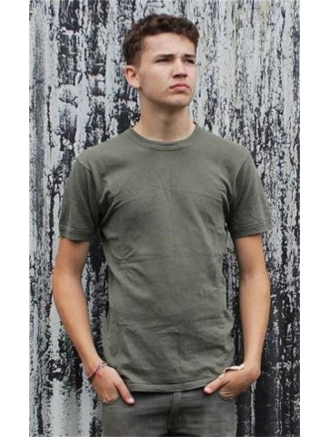 Genuine Army Surplus German T-Shirt Cotton Olive Green Grey Vintage