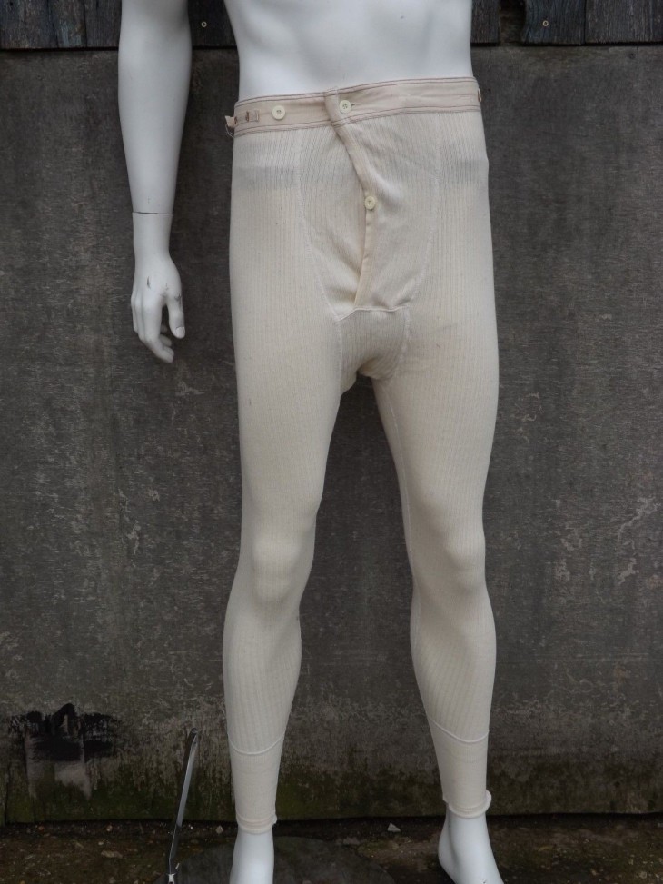 Genuine Vintage Swedish Army Long Johns Thermal Leggings Cream