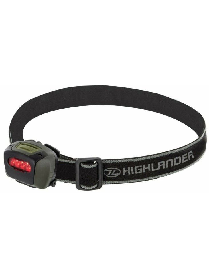 Highlander Mira Head Lamp Torch Headlamp Light Compact 4 LEDs 8 Lumen Red Filter