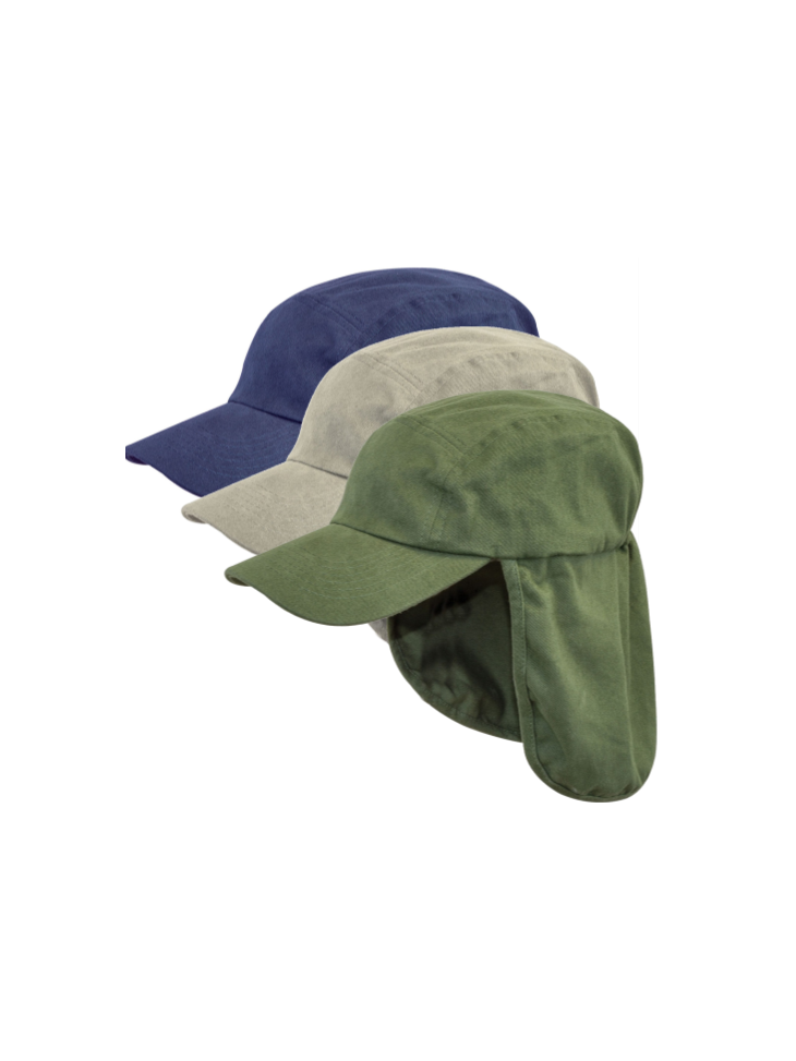 Legionnaires Hat Sun Hat Kepi Neck Flap Cotton Peaked Navy Green XL 60-63cm