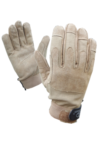 Highlander Mission Lite Military Leather Suede Gloves Sand Beige Lightweight