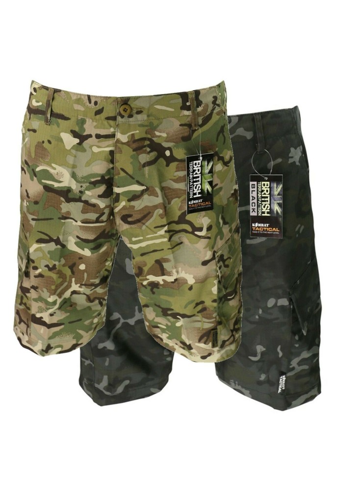 Kombat ACU BTP Camo Shorts MTP Style Camo Mens Shorts Knee Length Military