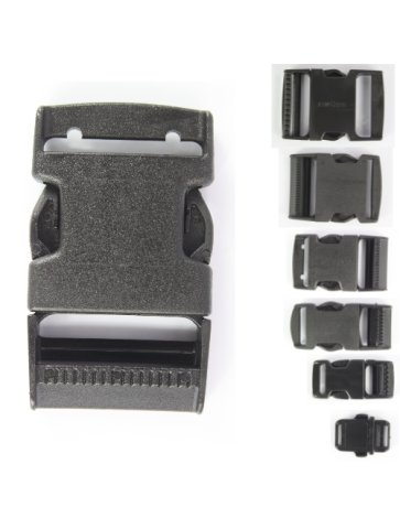 Side Release Buckles Black Plastic Clips Belts Rucksacks  Replacement All Sizes