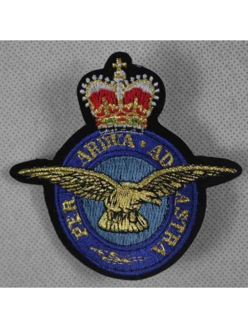 Embroidered RAF Patch Badge Fabric Airforce Textile 80mm x 80mm Sew On