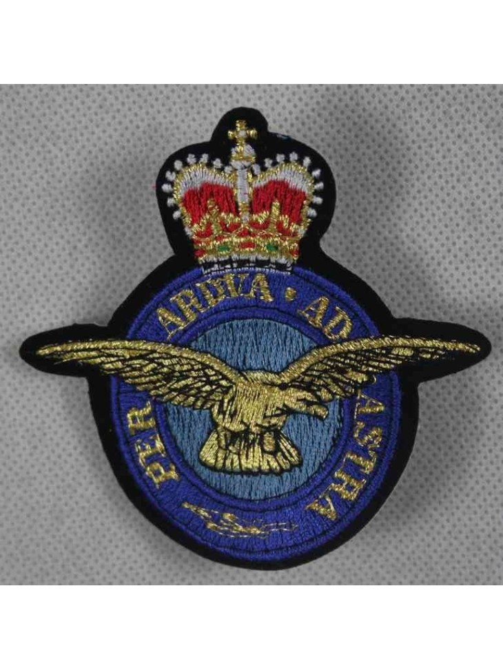 Embroidered RAF Patch Badge Fabric Airforce Textile 80mm x 80mm Sew On