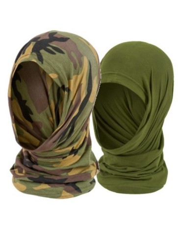 Highlander Cotton Headover Snood Knitted Stretch Camo Face Wrap Mask 5 Way