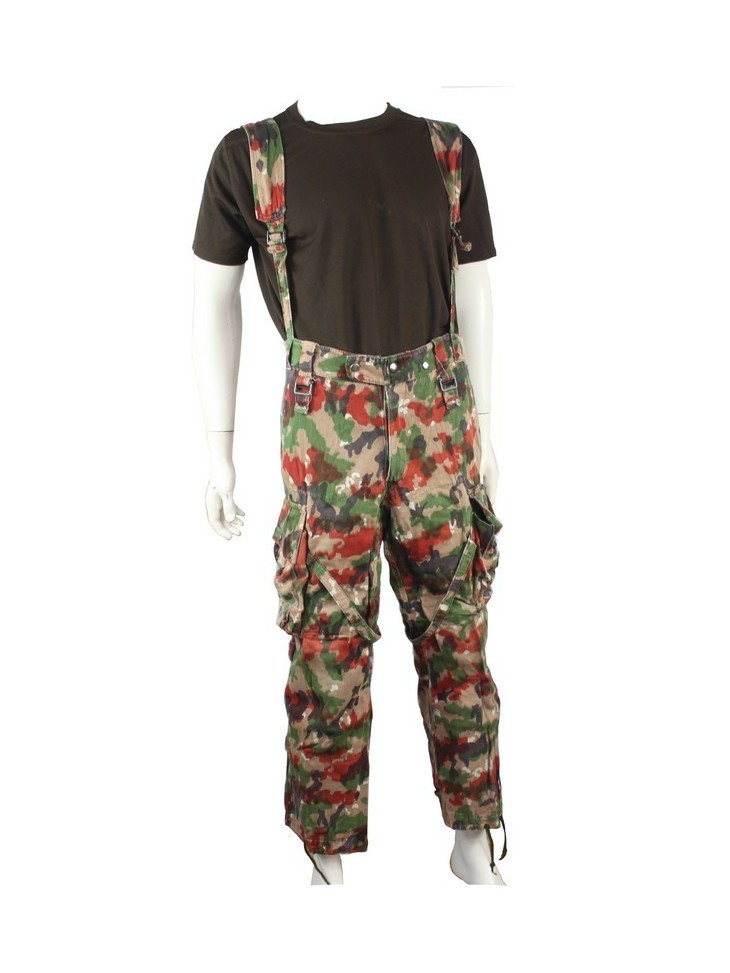 Genuine Surplus Swiss Camouflage Heavyweight Trousers With Pockets