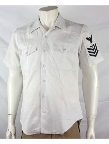 Genuine Surplus US Naval Tropical White Dress Shirt 40"...