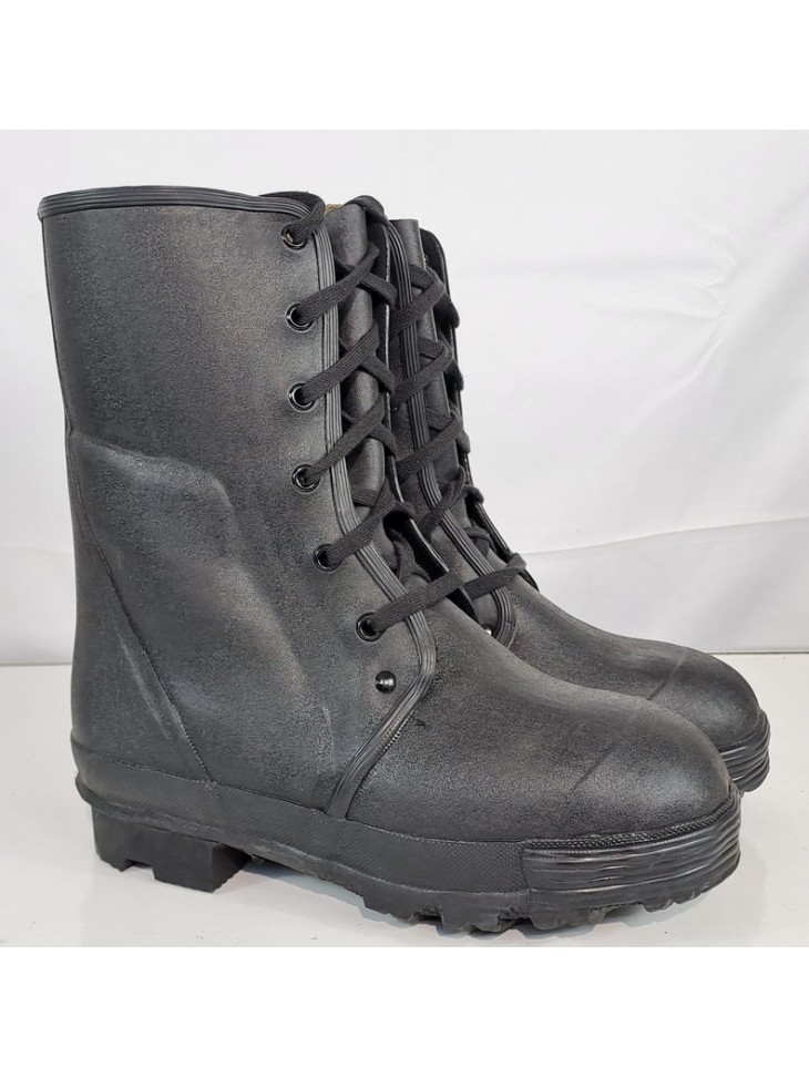 Genuine Surplus French Army Rubber Lace Up Boots Waterproof Welly UK 7.5 1732