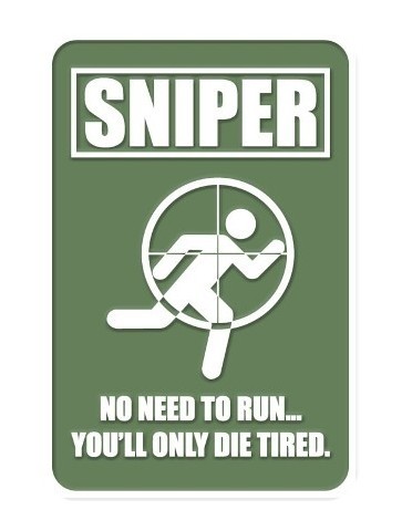 PVC Sniper No Need to Run Tactical Patch Green Velcro Backed