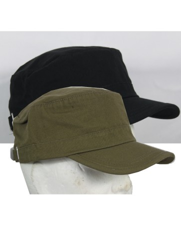Army Style Cotton Fatigue Cap Peak Hat Trooper Flat Top...