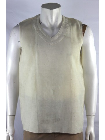 Genuine Surplus French Army Vintage Cream Woven Vest...