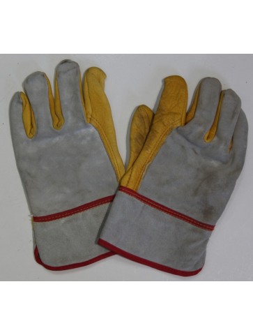 Genuine Surplus Leather and Suede Working Gloves - Size 8...