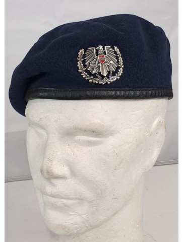 Genuine Surplus Austrian Army Beret Blue with Metal...