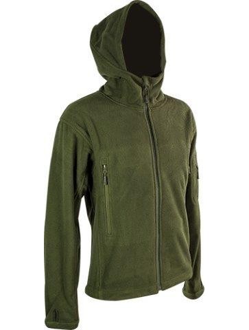 Highlander Tactical Hooded Mission Fleece Jacket Water Resistant Olive