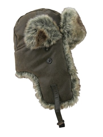 Faux Leather Aviator Hat Warm Winter Faux Fur Bomber...