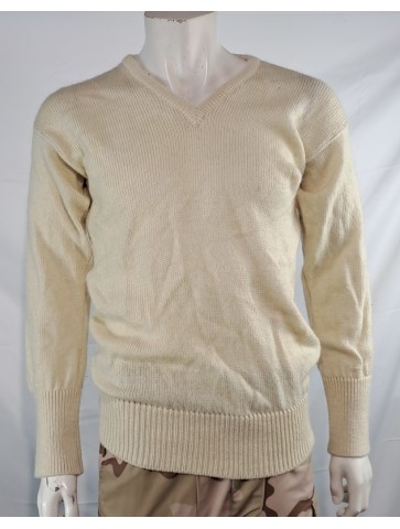 Genuine British White Wool Jumper Crew Neck Surplus...