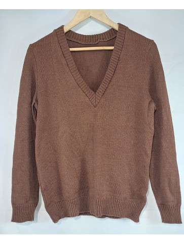 Genuine Surplus Belgian Army V-Neck Jumper Brown Vintage...