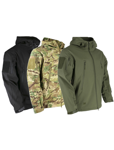 End of Line KT Patriot Softshell Jacket Black Green Camo...