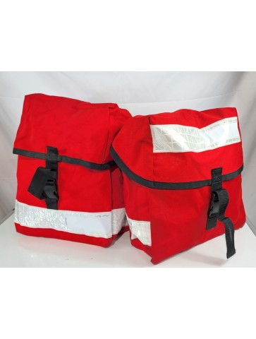 Genuine British Couriers Bag Red Mail Bags Pair with Yoke...