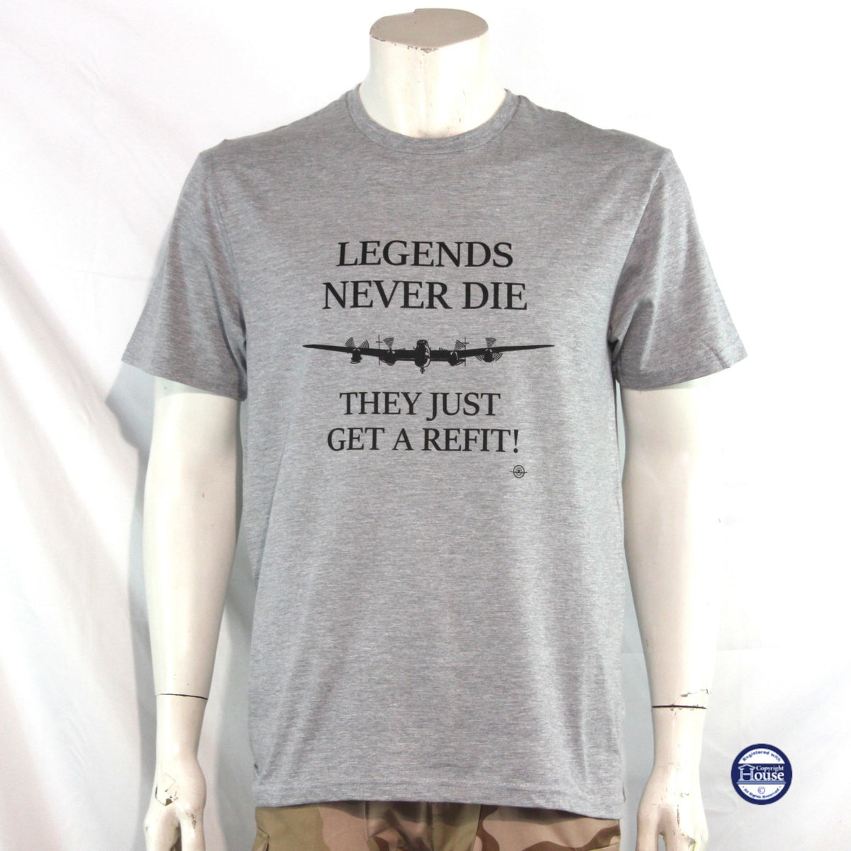 Legends Never Die Avro Lancaster Exclusive Printed T-Shirt Mens Warbird Print
