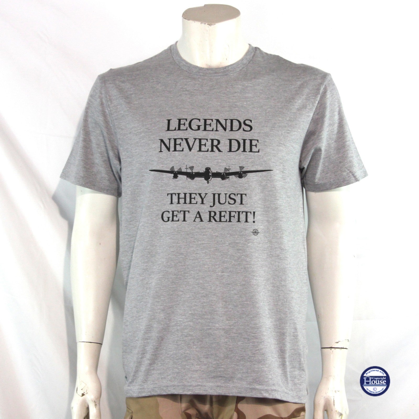 Legends Never Die Avro Lancaster Exclusive Printed T-Shirt Mens Warbird Print