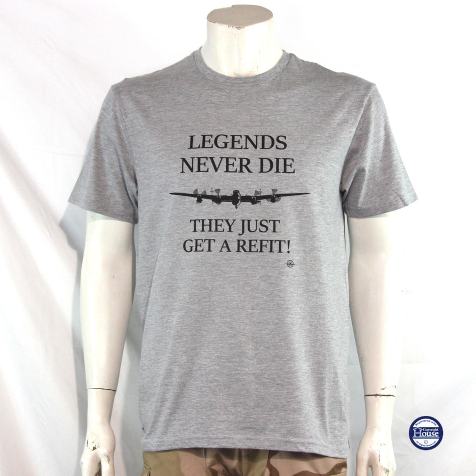 Legends Never Die Avro Lancaster Exclusive Printed T-Shirt Mens Warbird Print