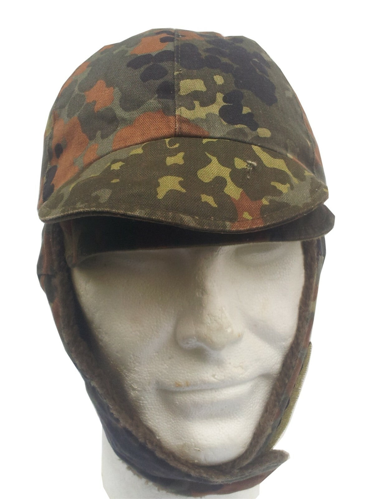 Genuine Surplus German Flektarn Ex Army Cold Weather Hat Wool Lined Peak Cap