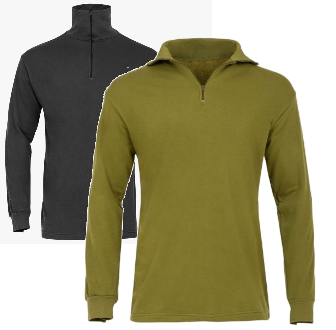 Military Norgie Norwegian Shirt Style Mid Layer Thermal Zip Neck Top