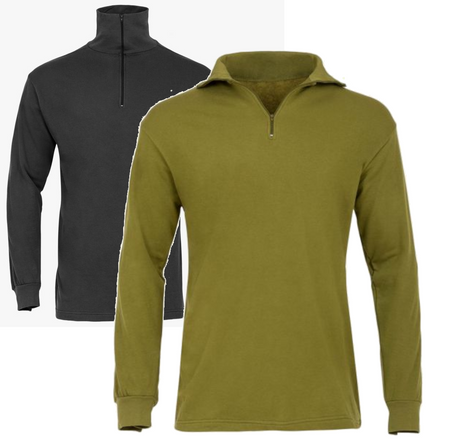 Military Norgie Norwegian Shirt Style Mid Layer Thermal Zip Neck Top