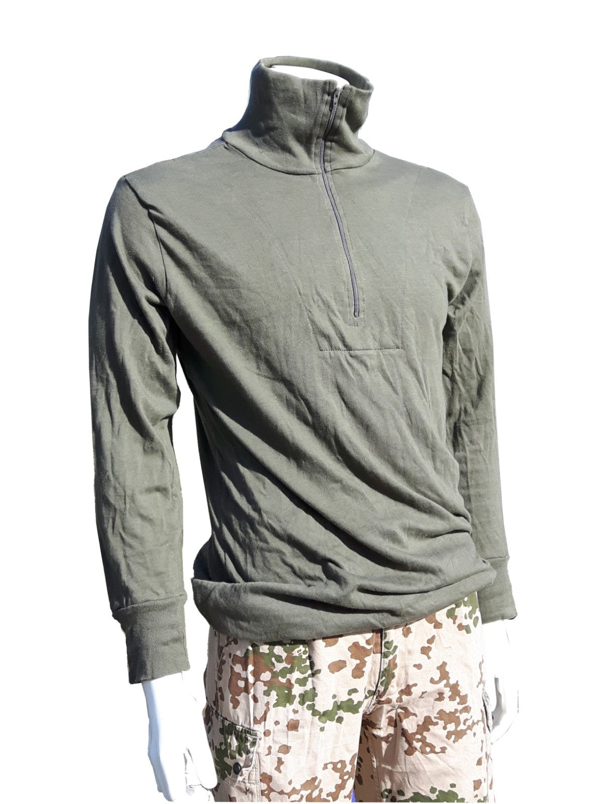 Genuine Surplus German Army Thermal Zip Neck Top Norwegian style Olive G1