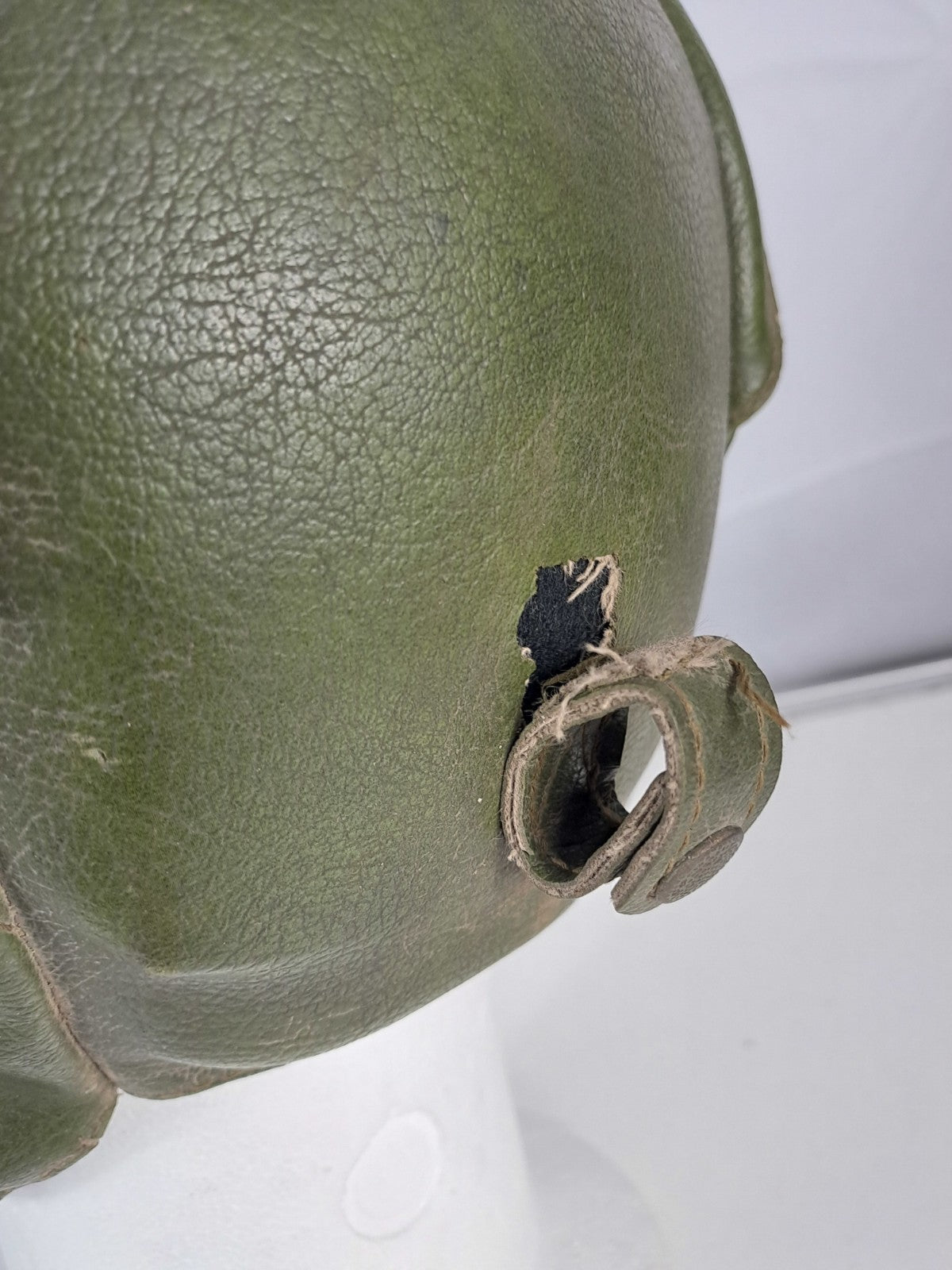 Genuine Surplus French Army Tank Helmet Padded Leather Flexible (1739)