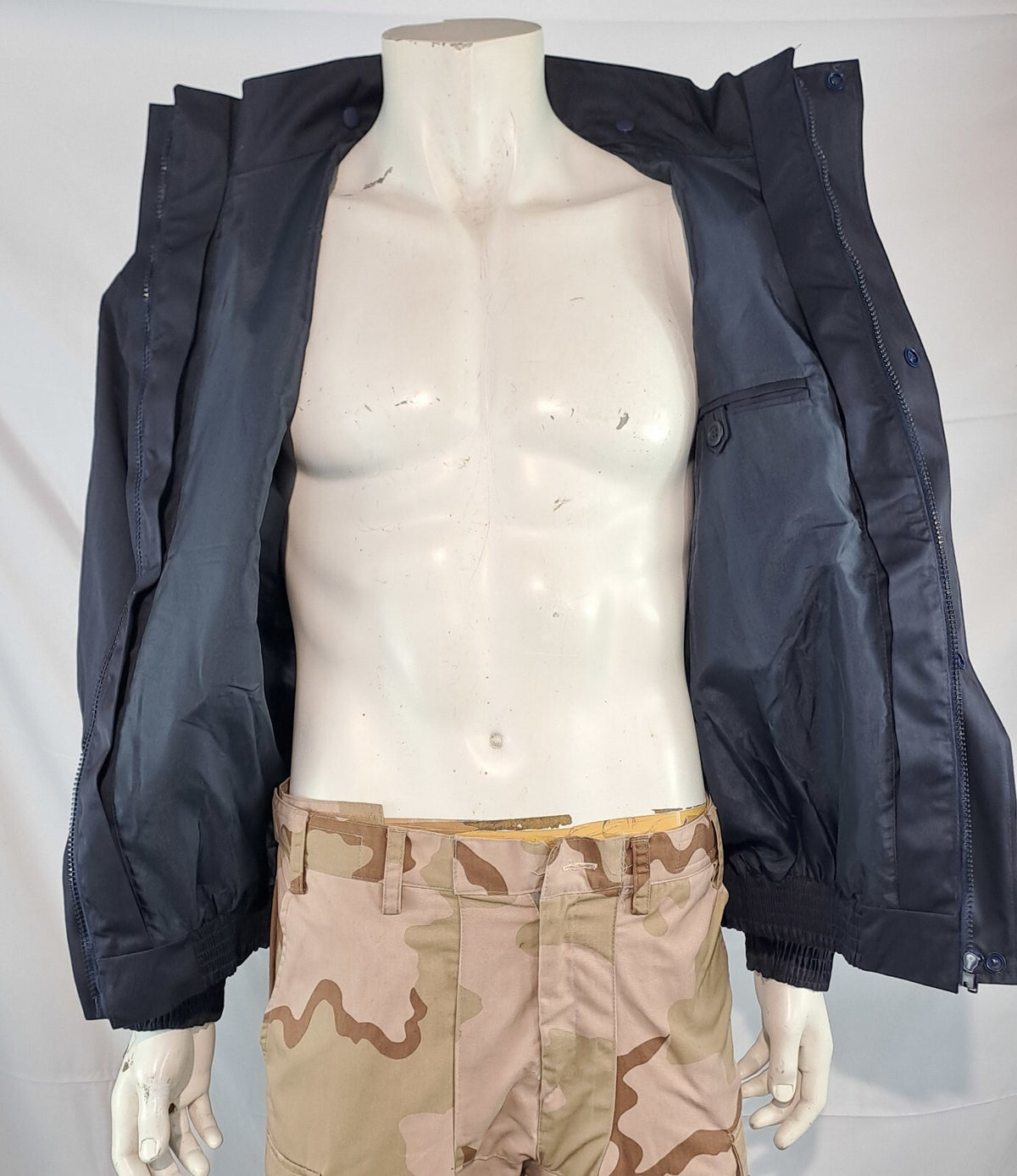 Genuine Surplus French Prison Officers Navy Jacket 46"  Bomber Hooded (2809)