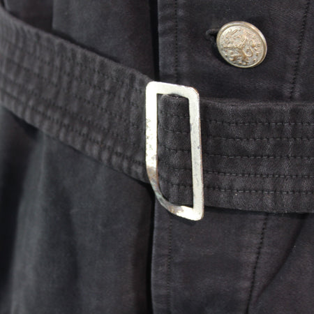 1950's Dutch Army Genuine Surplus Black Vintage Coverall Moleskin 40-42" (3499)