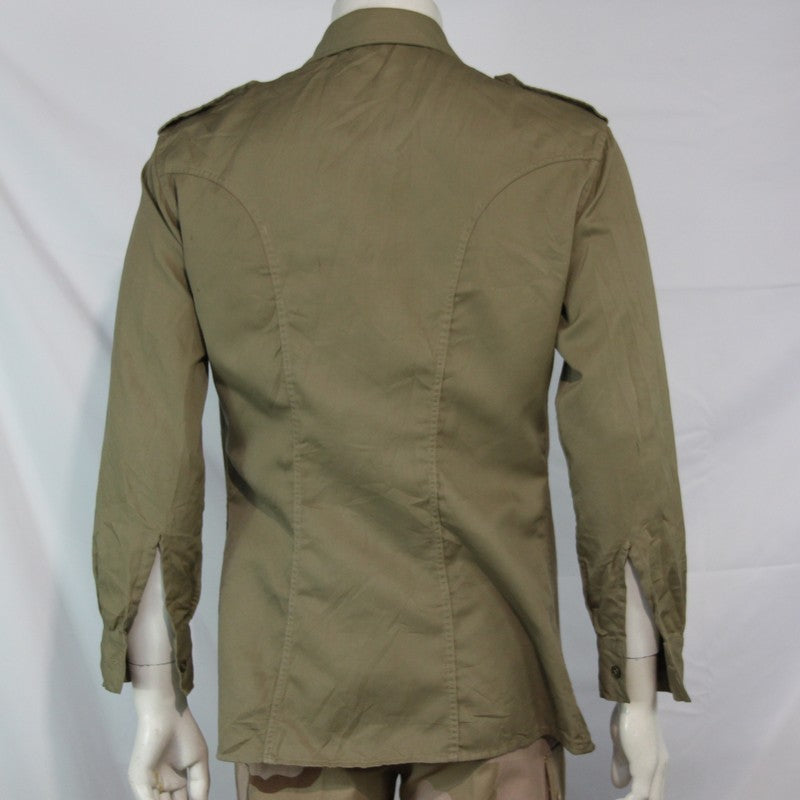 Genuine Surplus Italian Army Shirt Long Sleeve Open Neck Sand (3420)