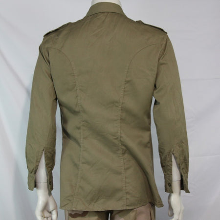 Genuine Surplus Italian Army Shirt Long Sleeve Open Neck Sand (3420)