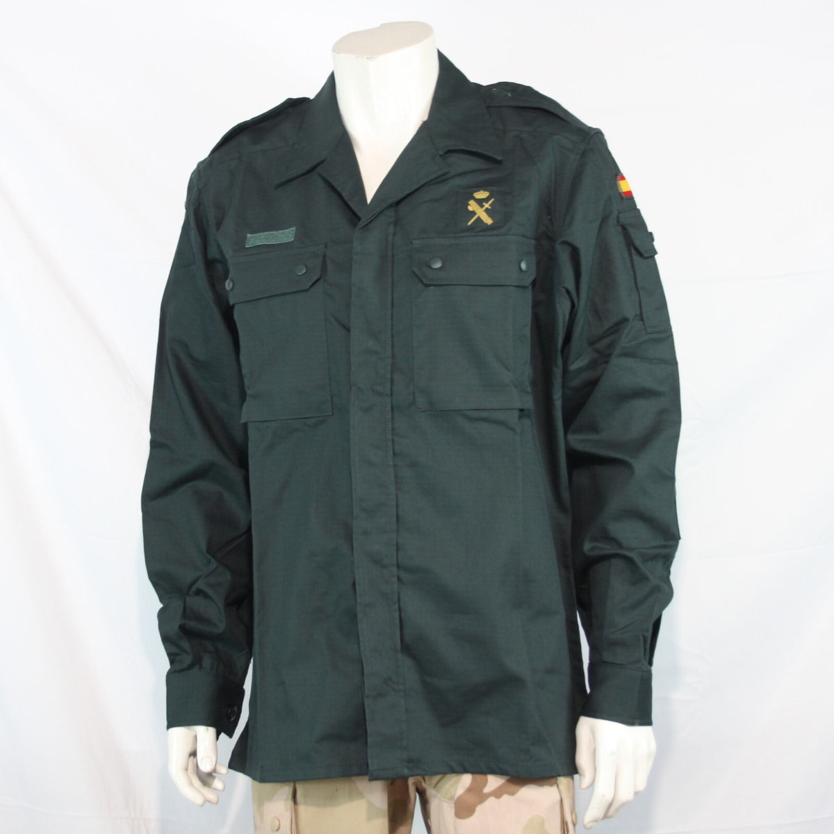 Genuine Surplus Spanish Police Combat Shirt Bottle Green Ripstop S/Grade (3182)