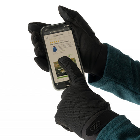 Highlander 100% Waterproof Breathable Gloves Black Thermal PU Membrane