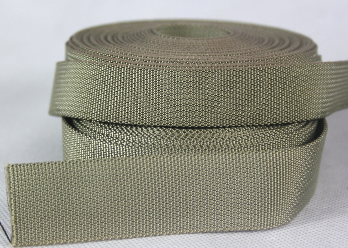 Heavy Duty Nylon Webbing Tape Black Olive Sand IRR Treated High Streng All Sizes