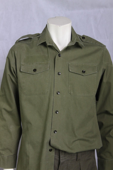 Genuine Surplus Vintage British Army Cotton Working Shirt Olive Green