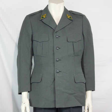 Genuine Surplus Swiss Army Dress Jacket 4 Button Badged Blue Grey All Sizes 3313