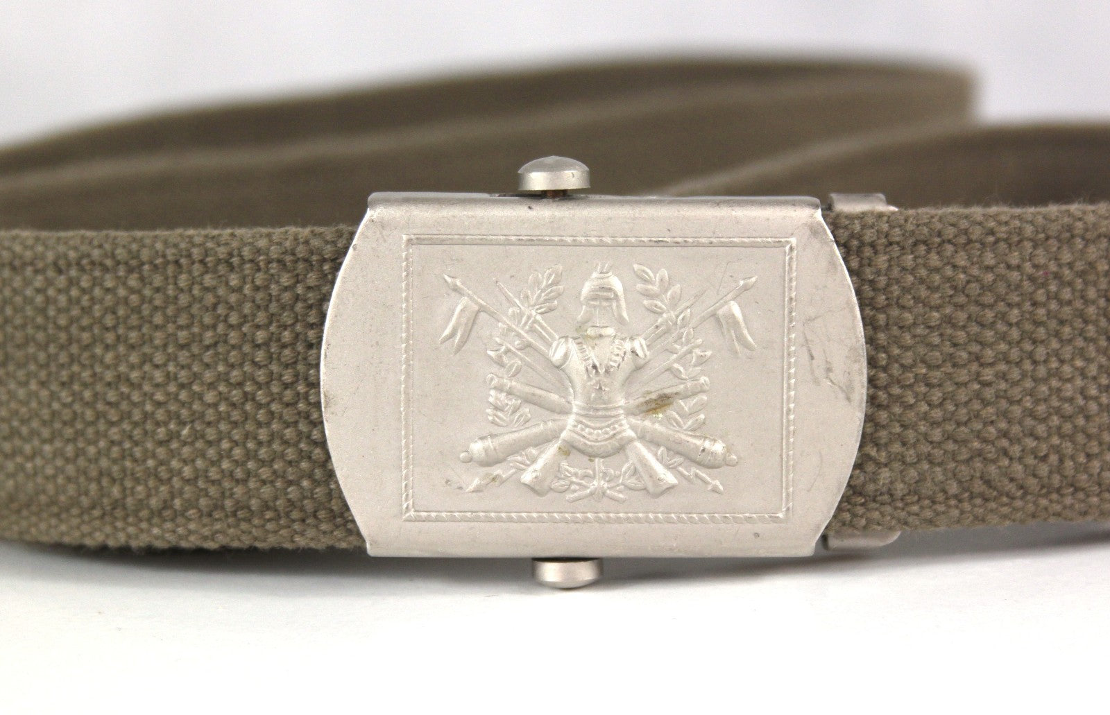 Genuine Surplus Italian Army 33mm Khaki Belt Embossed Buckle 28-38" Waist