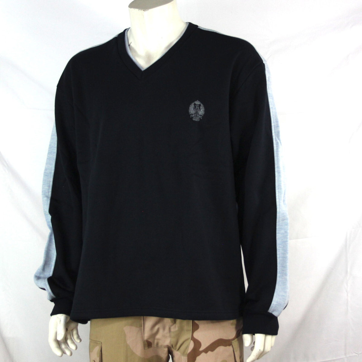 NEW Genuine Surplus Spanish Military Army V- Neck Sweatshirt Navy BLue (3253)