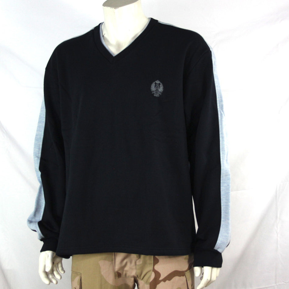 NEW Genuine Surplus Spanish Military Army V- Neck Sweatshirt Navy BLue (3253)