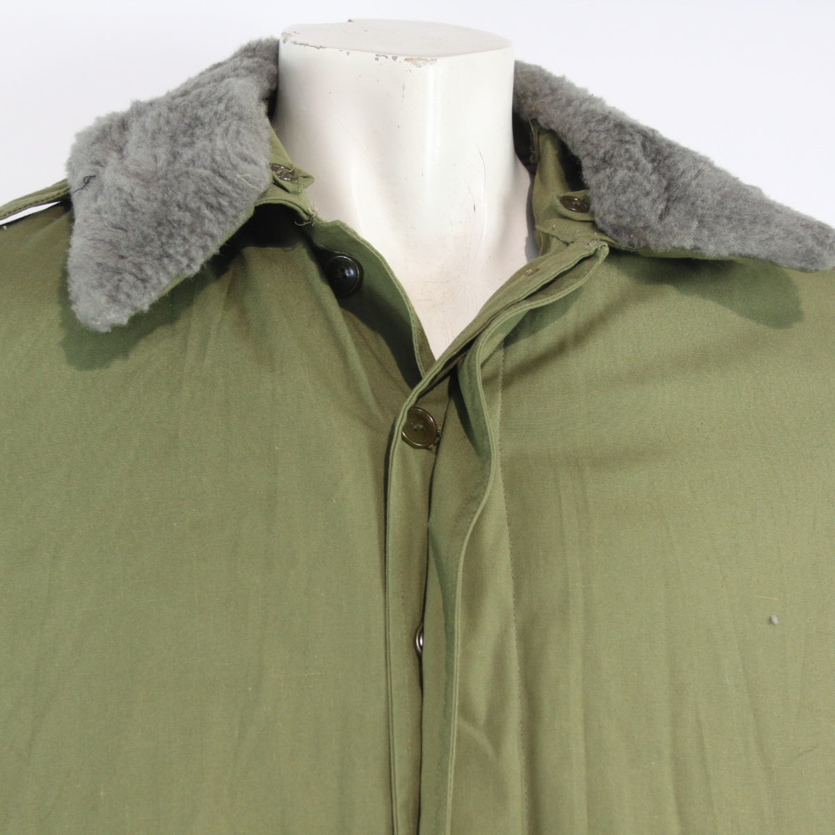 Vintage USSR Soviet Era Parka Winter Coat Padded Khaki Surplus 36-38" (3664)