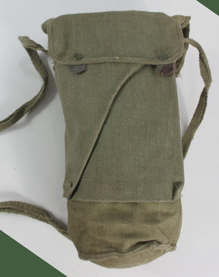 Genuine Surplus Italian WWII Side Gas Mask Bag Vintage Lightweight Canvas (1430)