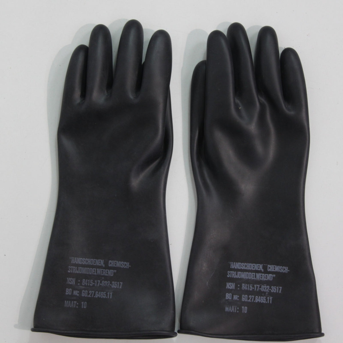 NEW Genuine Surplus Dutch Army Rubber Gloves Black  (4350)