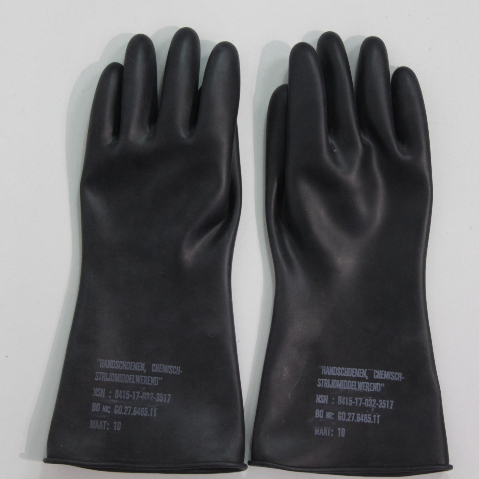 NEW Genuine Surplus Dutch Army Rubber Gloves Black  (4350)