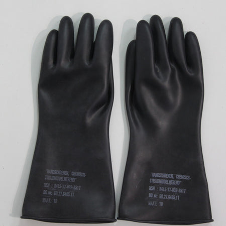 NEW Genuine Surplus Dutch Army Rubber Gloves Black  (4350)