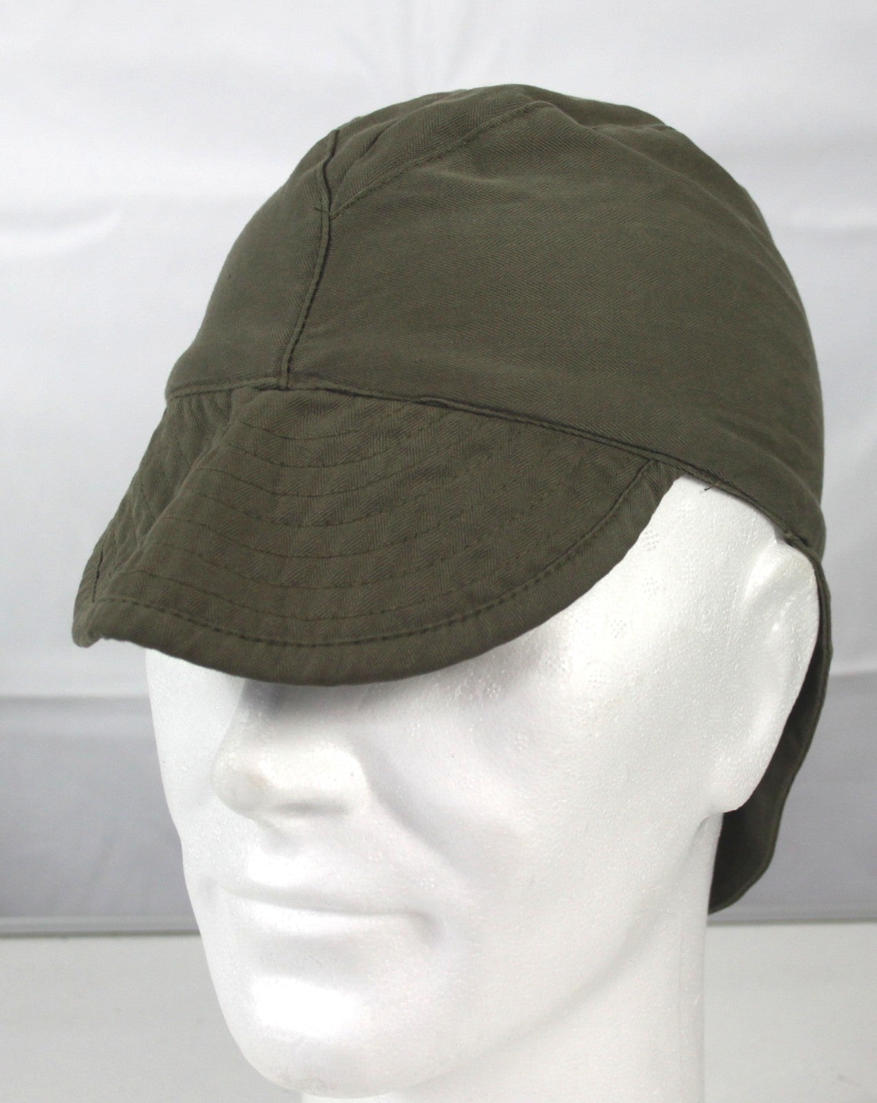 Genuine Surplus French Army Bigeard Olive  Sun Hat Fatigue Cap Neck Flap